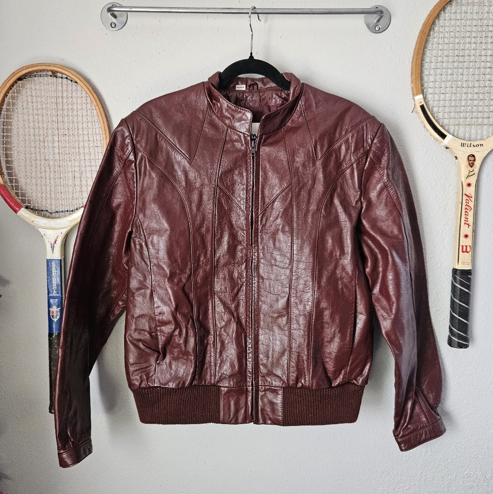 Vintage Red Wilsons Leather Bomber Jacket 40 Medium